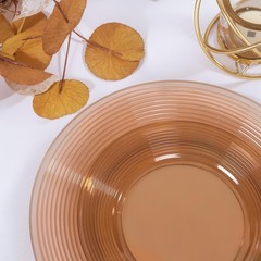 FLOWERCAT 100PCS Clear Brown Plastic Plates – Heavy Duty Plastic Plates Dispo…
