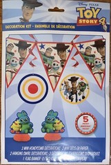 Toy Story 4 Birthday Party Decor Kit 8’ Flag Banner 2 Hanging Swirls 2 Honeycomb