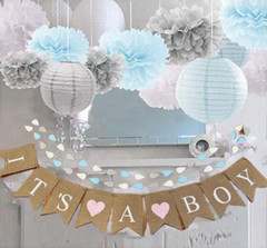 34 PCS Baby Shower Decorations for Boy Baby Shower Décor Boys Complete Premium