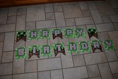 Minecraft Style Pixel Party Happy Birthday Banner Kit New Old Stock