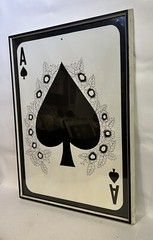 Framed 1984 Beistle Co. Ace of Spades Card Playing Cards Cardboard Cutout 28x 21