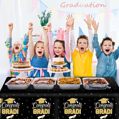 3 Pieces Graduation Tablecloth, 2026 Graduation Party Decorations, Large Size Pl