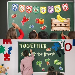 75 PCS Farmers Market School Classroom Bulletin Board Decoration Set Cutout