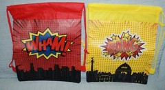 Set of 2 Party Backpacks Super Hero Bang Wham ! Fast Shipping Baby Children ++