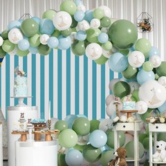 60 Pcs Bow Goose Balloons Set, 12 Inch Blue Green Latex Balloons Silly Goose …