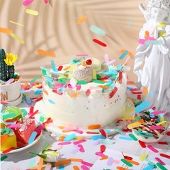 3.52 oz Rainbow Tissue Sprinkle Donut Table Confetti for Baby Shower Birthday