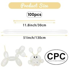 Clear 260 Balloons 100 Count Long Latex Balloon Arch Twisting