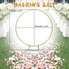 6.5ft Golden Metal Circle Arch Stand for Wedding & Party Balloon Decor