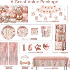 Complete Sweet 16 Birthday Decorations Kit