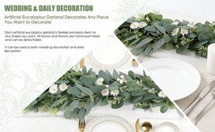 6 Ft 2 Packs Artificial Greenery Eucalyptus Garlands Faux Silver Dollar
