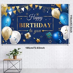 Birthday Party Decorations 56 Pcs Happy Birthday Navy Blue and Gold
