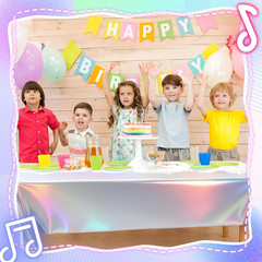 6 Pcs Kpop Theme Party Purple & Pink & Silver Iridescent Party Tablecloth 54 X 1