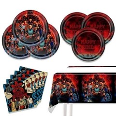 Stranger Things Party Supplies Set – 20 Plates, 20 Napkins & Tablecover for Birt