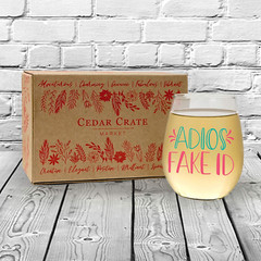 21St Birthday Gifts for Her Unique, Adios Fake ID, Funny Cute Wine Glass for …