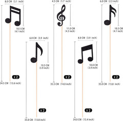 Music Notes Centerpieces 10 PCS Black Party Decorations for Music Theme Event