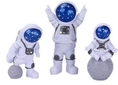 Lot of 3 Outer Space Theme Cake Topper Figures Birthday Decor Astronaut Moon NEW