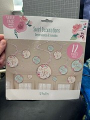 Bridal Shower or Hens Night 12ct. Hanging Swirl Decorations She Said Yes New!!!