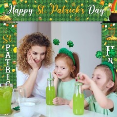 3 PCS St. Patrick’s Day Banner Decorations Happy St. Patrick’s Day Fence Banner