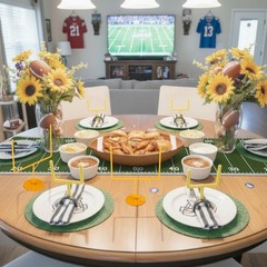 3 Pcs Football Party Table Decor Include 2 Metal Football Goal Post 1 Artific…