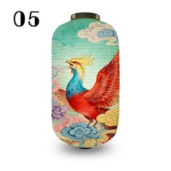 Oriental Chinese Style Cloth Lantern Phoenix Printed Decor Izakaya Restaurant