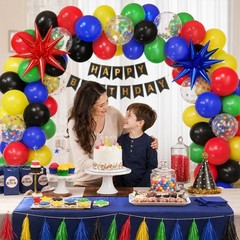 Red Blue Green Black Balloons, Red Yellow Blue Green Black Balloons with Star…