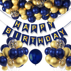 Navy Blue Birthday Party Decorations for Men Decor 100pcs Gold and Navy Blue Bal