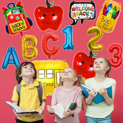 12Pcs Back to School Balloons School Bus Balloon Welcome Back to School Decorati