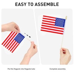12Pack USA Coast Guard Flags Mini HandHeld Flag Small Military Flags on Wooden
