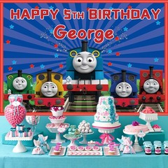 Thomas Train Personalised Custom Banner Backdrop Vinyl Party Supplies