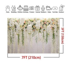 White Rose Floral Theme Photography Backdrops Bridal Shower Wedding Flowers Phot