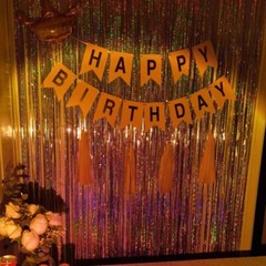 2M Laser Rain Tassels Curtain Kid’s Birthday Party Background Decoration Curtain