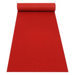 3×33Ft Red Carpet Runner Thickened Non-slip Runway Rug for Weddings Parties US