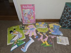 Vintage Beistle Baby Shower Decor, Baby, Bear, Paper, Wall Hangers MCM LOT 1970s