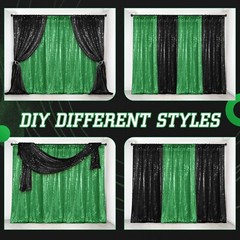 137 Pcs Black Green Graduation Decorations 2025 Balloon Garland Kit Sequin Ba…
