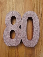 Rose Gold Sparkly Number 80 Party Supplies