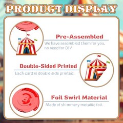24 Pcs Hanging Swirl Party Decorations, Circus Clown Animals Theme Carnival