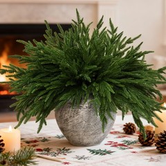 8 PCS 18 Inches Artificial Christmas 18 inches x 8 x 8 inches, Green