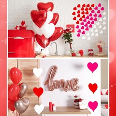 180 Pcs 4 Inch Heart Paper Cutouts Red Pink White Shapes Valentines Day Decor