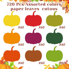 360 Pcs Fall Pumpkin Cutouts Paper 3.9 Inch Fall Cutouts for Bulletin Board Autu