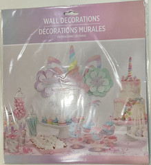 ENCHANTED UNICORN Magical Rainbow/Floral 8 Pc. Cutouts Wall Decorating Kit NEW