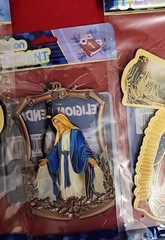 3 CROSS WOOD – VIRGIN MARY GUADALUPE – And JESUS NEW IN BAG