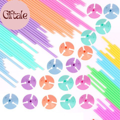 100 Pcs 13Inch Plastic Colorful Balloon Sticks Holders and Cups for Party, Weddi