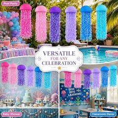 Jellyfish Paper Lanterns, Pink Purple Blue Under The Sea Party Pink purple blue