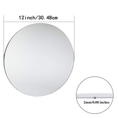 16 Pack Round Mirror Centerpieces 2mm 12 Inch Acrylic Circle Table Plates Tray