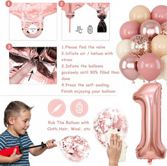 30Th Birthday Decorations for Women, Retro Pink Beige Number 30 Balloon Set Happ