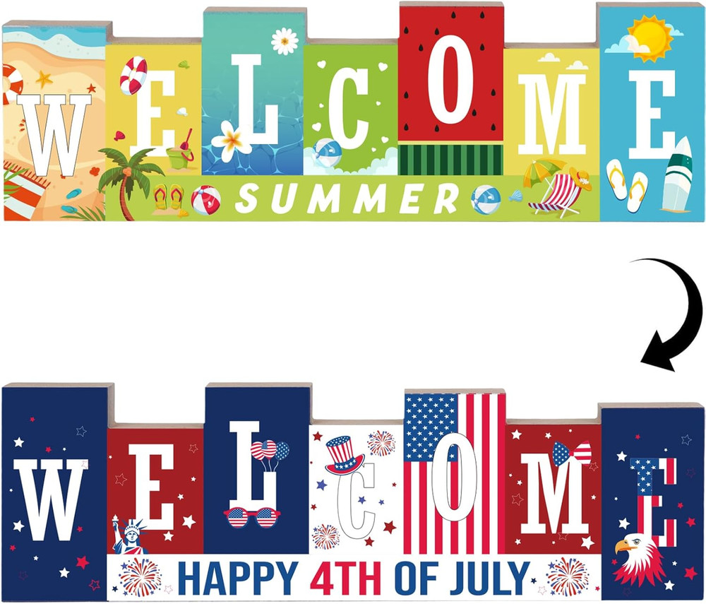 4Th of July Decorations – Summer Decorations for Home Double-Sided Different The