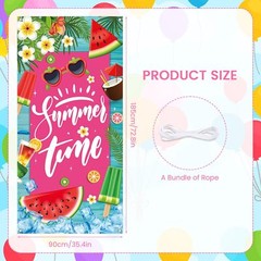 Summer Time Decorations Watermelon Ice Cream Door Cover Banner Gift 6×2.9ft