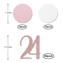 Rose Gold 24 Confetti 24th Glitter Birthday Number Anniversary 200 Pieces