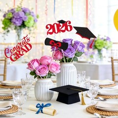 2026 Graduation Decorations – 20 Pcs Class of medium, Black and Red