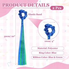 Rainbow Dance Ribbons, Wrist Streamers 20″ & 2 Pcs & Blue & Green